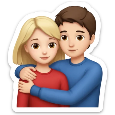 Boy and girl hugging each other in love sticker