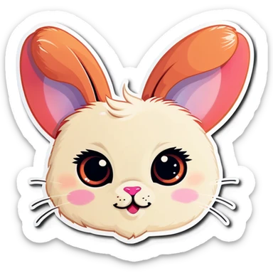 Cute bunny long eye lashes sticker