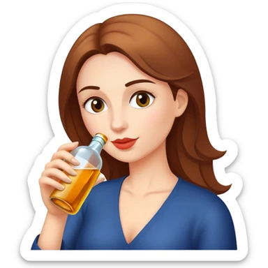 Hippy with a hump in her chest drinking a bottle of alcohol  sticker