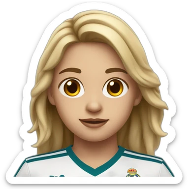 Girl in real madrid jersey sticker