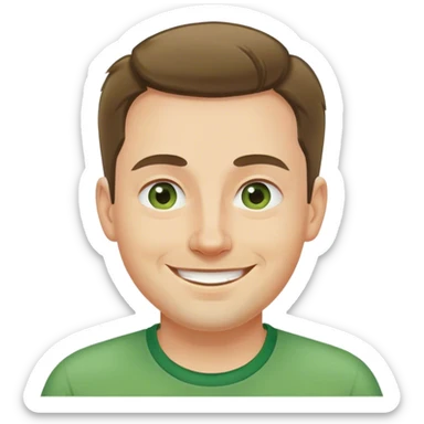 polish man in green shirt happy sticker