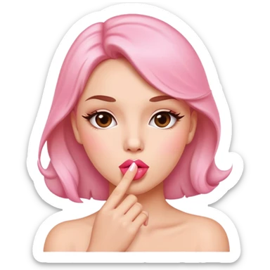 pink lips that blow kisses sticker