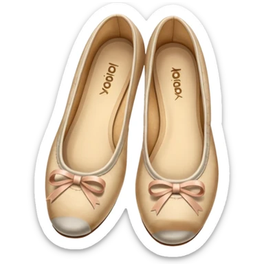 Beige realistic vintage ballerina shoes sticker