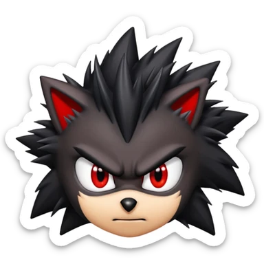 a emoji of the shadow the hedgehog  sticker