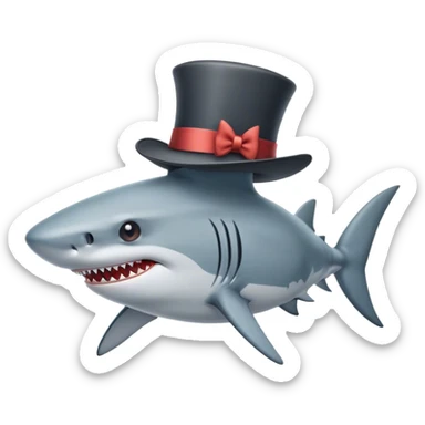 shark with tophat sticker