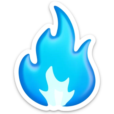 Blue fire sticker