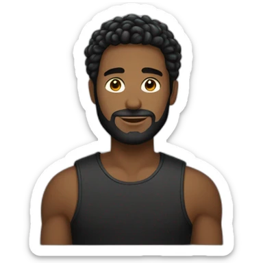 um homem com cabelos pretos compridos, roupa preta e uma faixa preta nos olhos. sticker