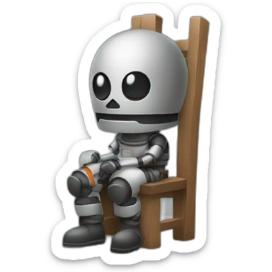 a robor waiting sticker