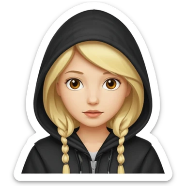 Hooded blonde woman sticker