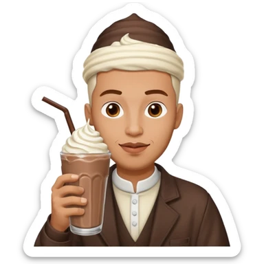 muslim man drinking milkshake sticker