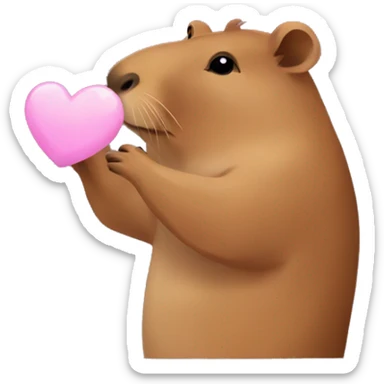 Capybara blowing kisses sticker
