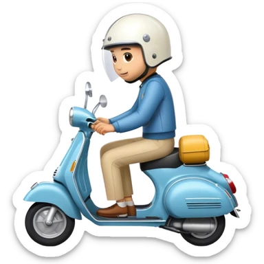 Cupido en vespa sticker
