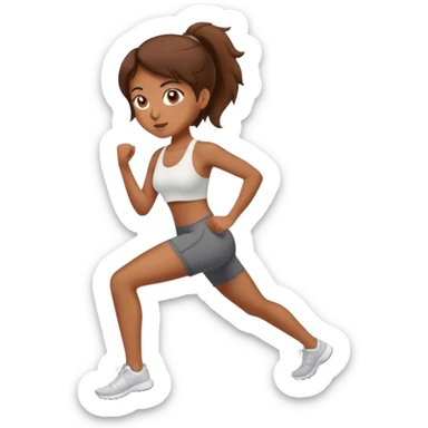 Brown girl brown hair exercising  sticker