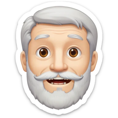 Gray hair bearded guy missing front tooth sticker