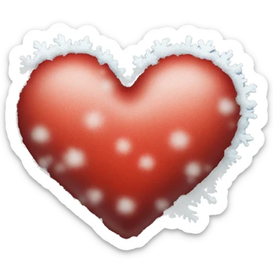 red heart with snow on top sticker