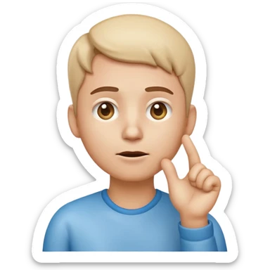 Telegram-style 3D emoji of a confused person, hand on chin, looking up, raised eyebrow, small question marks around head, soft gradient shading, clean rounded design, transparent background. sticker