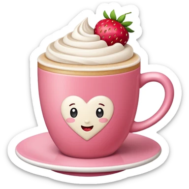 cappucino de morango  com moranguinho sticker