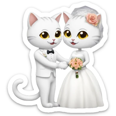 Cat getting married  sticker