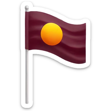 Maroon flag with sun and moon symbol  sticker