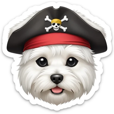 West Highland White Terrier dog as a pirate  sticker