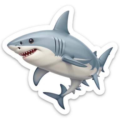 a shark with legs wearing shoes sticker