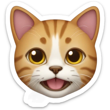 cat with human mouth sticker