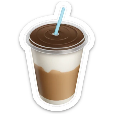 Iced coffee cup flat lid no whip cream sticker