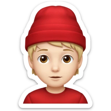 red hat and red dress boy sticker