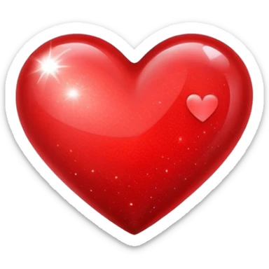 a special red heart with sparkles  sticker