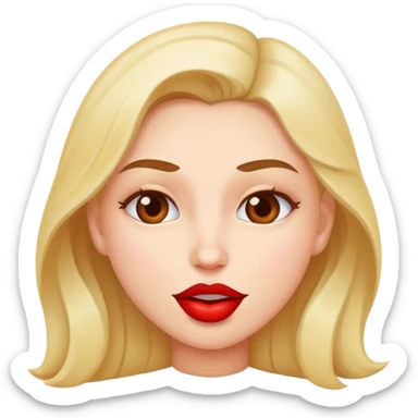 face biting lips in flirtingway sticker