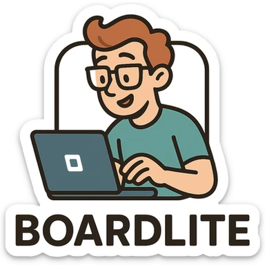 logo for an app called Boardlite, modern, clean, tech-inspired, minimal color palette, productivity and collaboration tool sticker