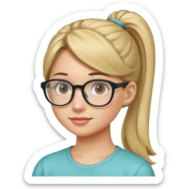 Ponytail Girl with Glasses sticker