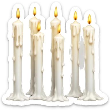 Tall white dripping candles sticker