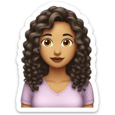 Chica alta de cabello largo y rizado sticker