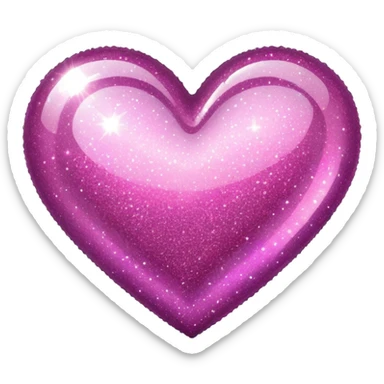 A glitter heart that glows sticker