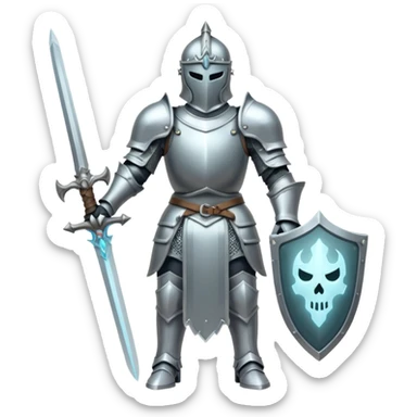 ghostly knight with armor and spectral glow sticker