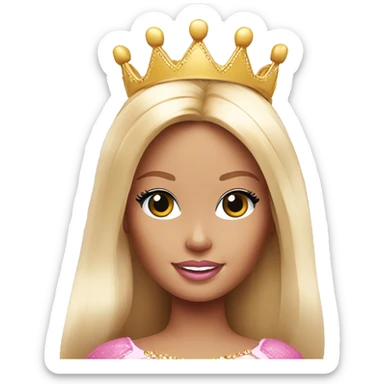 barbie with princess crown sticker