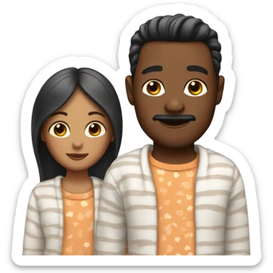 couple in matching pjs sticker