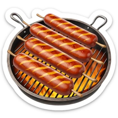 Chorizos hiperrealistas asados sticker
