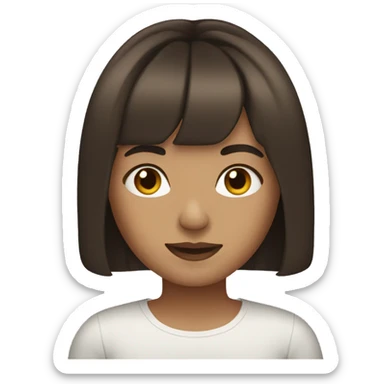 Brunette with curtain bangs sticker