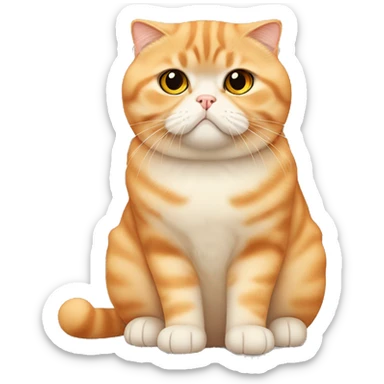 fat orange scottish fold cat sticker