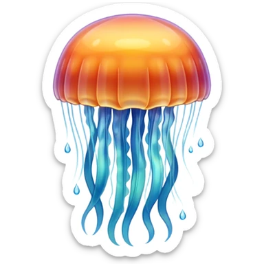 sea jellyfish, plastic bottle sticker