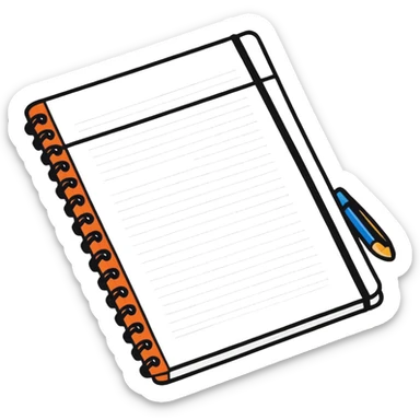 cartoonish sticker style notebook sticker