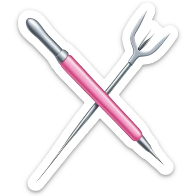 sewing needle with pink thread sticker