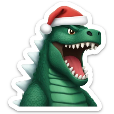 Christmas Godzilla sticker