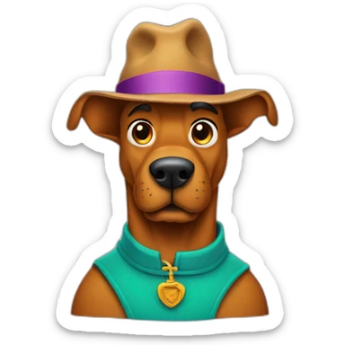 Scooby doo with a hat sticker