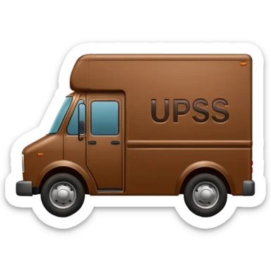 Brown delivery truck with the letters u p s on the side sticker