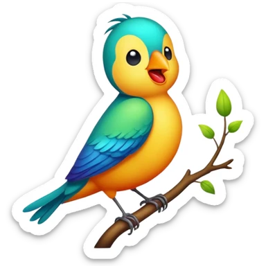 Singing bird sticker