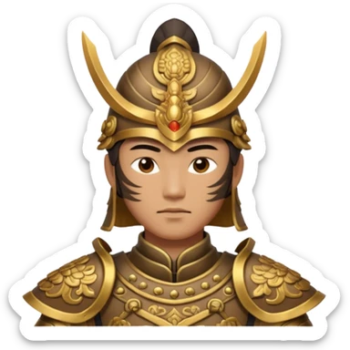ancient Chinese warrior in armor sticker