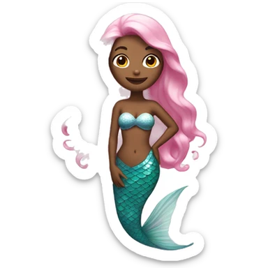 Beautiful mermaid with light pink tail  sticker